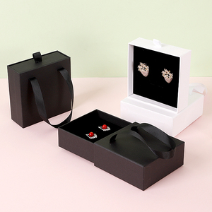Custom Logo Sliding Drawer Jewelry Packaging <b>Box</b> with Handle and <b>Gift</b> Paper <b>Box</b> for <b>Earrings</b> Necklace Bracelet Ring - Product Image 5
