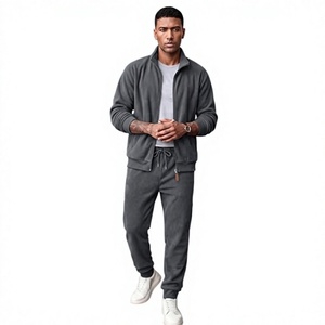 Ensemble de survêtement unisexe rétro bicolore noir rose bleu, veste à cordon de serrage et pantalon de jogging, vêtements de sport décontractés 100% coton écologique - Product Image 3