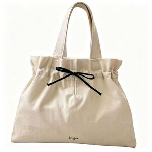 Bolsa de Compras Personalizada, Ecológica, Reciclable, de Lona de Algodón con Cordón, Impresión de Logotipo Personalizado para Negocios, Tinicoon - Product Image 1