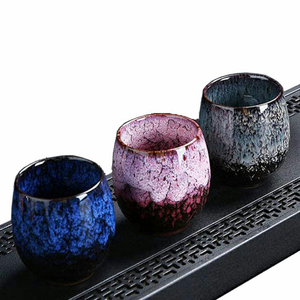 Juego de Tazas de Té de Cerámica, Tazas de Té de Kung Fu, Juego de Tazas de Mate de Cerámica, Juego de 4 Tazas de Mate (4 Colores) - Product Image 1