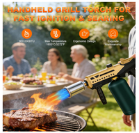 Torche au propane puissante, lance-flammes réglable avec conception détachable pour barbecue, cuisson des steaks (réservoir de propane non inclus)