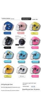 Nouveau <span class=keywords><strong>Casque</strong></span> de Moto Demi-Face Mignon pour Enfants, Équipement de Sécurité Enfant - Product Image 4