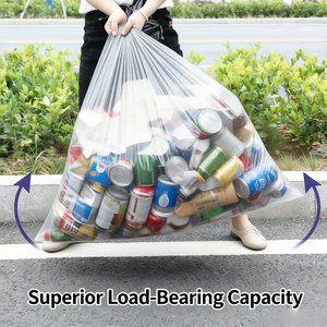 Sacs poubelles transparents robustes en gros, multi-usages, 33 gallons, pour la maison, le recyclage, les entrepreneurs, le stockage, l'extérieur - Product Image 3