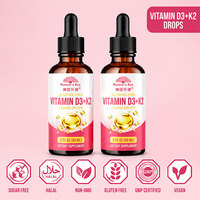 OEM ODM Marque Privée Vitamine D3 2000 UI K2 MK7 Gouttes Enfants Adultes Soutien Immunitaire Santé Os et Dents Naturel