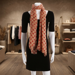 Chal de Cachemira con Estampado de Puntos de Goma Dibujados a Mano para Niñas - Longitud Media, Ligero y Multiusos para Todas las Estaciones - Product Image 3