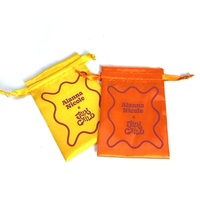 Sacs à cheveux en satin de soie personnalisés à double impression, orange et jaune, avec cordon de serrage, pochette à bijoux