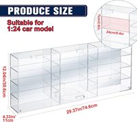 Sur mesure 1: 24 Échelle Moulé Sous Pression Transparent Acrylique Jouet Voiture Vitrine Mur Monté Modèle De Voiture Vitrine Mini Sport Voiture Organisateur Boîte