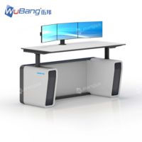 Konsol Ruang Kontrol yang Ditingkatkan dengan LED Ergonomis, Workstation Operator Berteknologi Tinggi, Perabot Pusat Komando