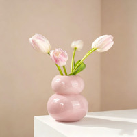 Mini vase en verre créatif en forme de gourde, vase hydroponique pour plantes, support pour fleurs séchées, décoration de bureau à domicile, ornement