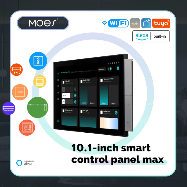 MOES Tuya Smart Home Control Panel Max 10.1inch Touch Screen App Control for Zigbee Gateway Built-in Building Intercom