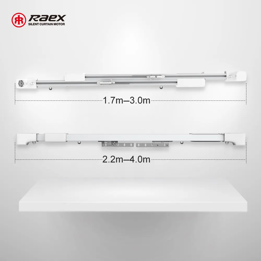 Track Black Rods Poles Extendable Length 1.69m-4m Tuya Smart Motorized Home Shower Curtain Rail Stainless