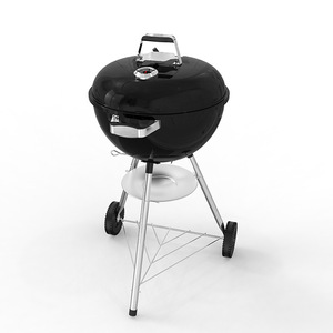 18.5-Inch Round Charcoal Grill With Wheels For Outdoor Camping Barbecue Grilling - Product Image 2