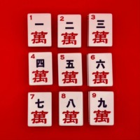JOYF Ensemble de Mahjong Américain Classique Rouge de Luxe Moderne, Tuiles Durables en Acrylique Transparent, Portable, pour 4 Joueurs