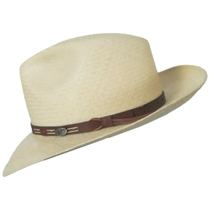 Panama Straw Fedora <b>Hat</b> for Men Wide Brim Cowboy Style Sun <b>Hat</b> with Leather <b>Band</b> for Outdoor - Product Image 3