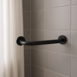 Barra de Apoyo de Seguridad para Baño, Negra, de 30 cm, con Agarre Medio - Product Image 3