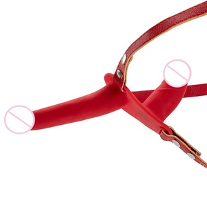 Simulador de Sexo Lésbico Femenino, Pene de Silicona con Pantalones de Cuero, Doble Dildo, Accesorios de Masturbación para Coquetear - Product Image 3