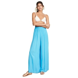 Super comfy baggy <span class=keywords><strong>pantaloni</strong></span> larghi del piedino <span class=keywords><strong>pantaloni</strong></span> <span class=keywords><strong>pantaloni</strong></span> salotto delle donne smocked blu <span class=keywords><strong>pantaloni</strong></span> <span class=keywords><strong>palazzo</strong></span> - Product Image 1