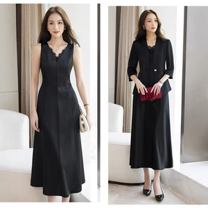 Women's Linen Blazer White Three Quarter Sleeve Collarless Summer Thin Style Elegant Petite Solid Color Breathable Suit - Product Image 4