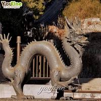 Statue de dragon et de phénix en bronze et laiton de grande taille, classique de la mythologie chinoise, personnalisée