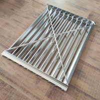 Grille de cuisson en V en acier inoxydable pour barbecue argentin, avec cannelure en V et bac à graisse, pour Asado Parrilla