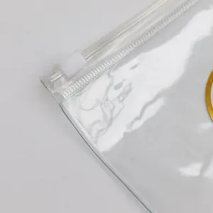 사용자 정의 골드 호일 로고 PVC 액세서리 플라스틱 포장 가방 고품질 보석 파우치 지퍼 애 보석 가방