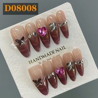 10 faux ongles en ABS faits à la main, kit de nail art personnalisable en gros avec des designs uniques pour femmes