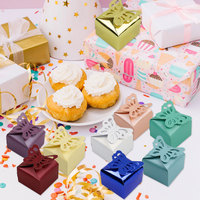 Schöne Mehrfarbige Schmetterlings-Muster Süßigkeiten-Papierboxen Hochzeitsparty-Gastgeschenk Schokoladen-Papierbox für Brautparty Geburtstagsfeier