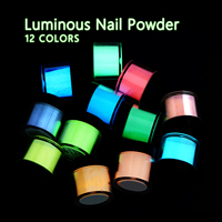 Poudre de pigment fluorescent lumineux convient à la poudre de pigment au néon d'art d'ongle peut bricolage poudre lumineuse fluorescente de colle mélangée