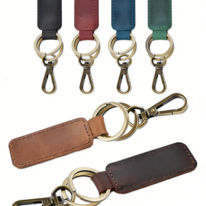 Sleek Genuine Leather Keychain Lanyard With Carabiner Multicolor Key Strap for Car and House Keys