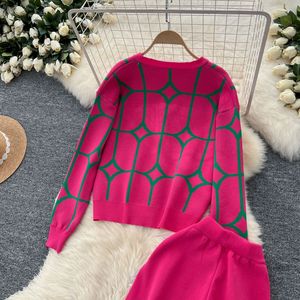 Abiti da donna a maglia Cardigan a maglia con stampa sportiva Sexy <span class=keywords><strong>pantaloni</strong></span> larghi, abbigliamento maglione - Product Image 6