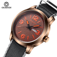 Montre à quartz pour homme OCHSTIN 7074D, cadran 24 heures, double affichage de la date, bracelet en nylon, étanche 3ATM, montre-bracelet décontractée pour l'extérieur