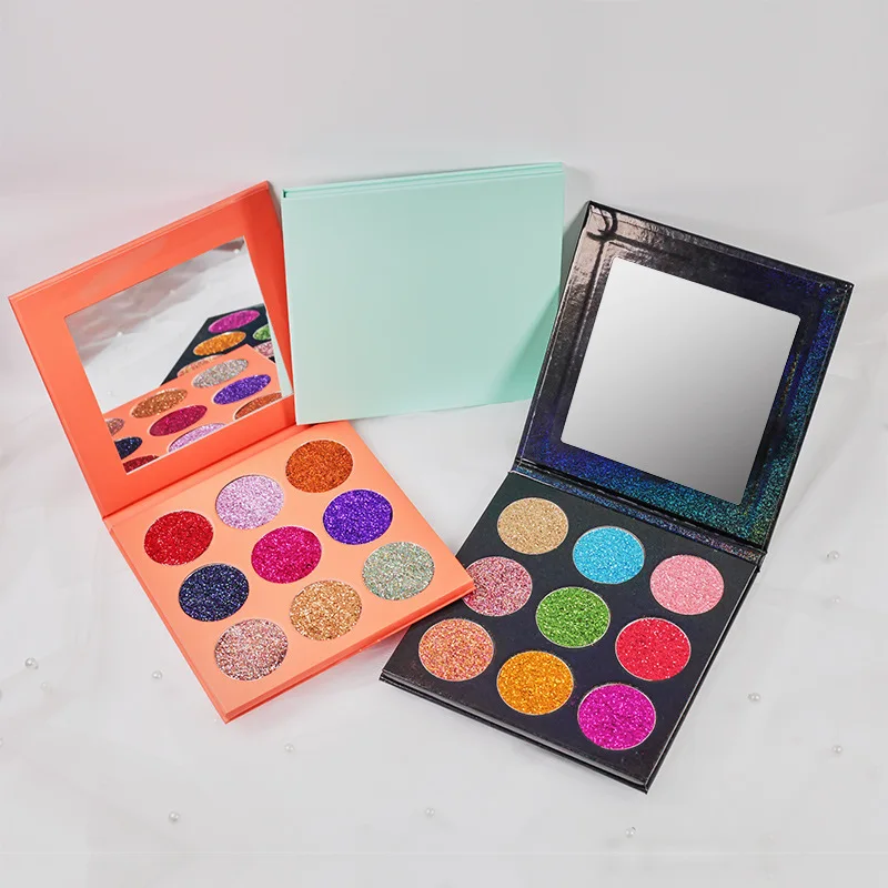 Neutral no-logo makeup 9 colors eye shadow plate makeup color pearl earth color gold onion powder shine eye shadow can customize