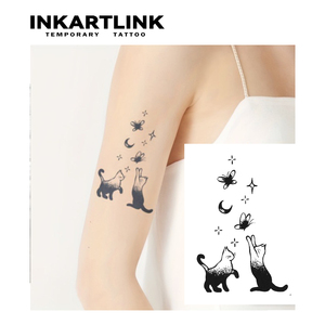Tatuaggi Temporanei a Forma di Gatto, Resistenti all'Acqua per 15 Giorni, Arte Corporea Naturale con Succo di Frutta per Braccia, Fornitura all'Ingrosso - Product Image 2