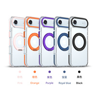 Coque de téléphone magnétique transparente antichoc avec cadre en métal personnalisé et protection 360° pour la vente en gros °   Support rotatif, fabricant professionnel