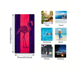 Toalla de playa vertical con diseño de flamenco, extragrande, de secado rápido, ligera, sin arena, para viajes, piscina, camping - Product Image 4