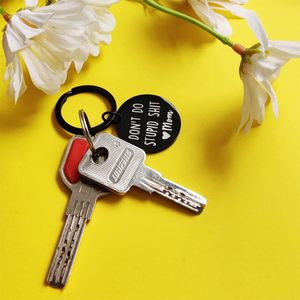 Divertente Portachiavi in Acciaio Inossidabile, Regalo per Adolescenti e Bambini con Design 'Don't Do Stupid Shit', Idea Regalo per Studenti Universitari da Parte della Mamma - Product Image 4
