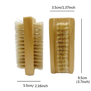 Herramienta de pedicura con logotipo personalizado, cepillo de polvo de madera de bambú Natural, cerdas suaves de jabalí de doble cara, cepillo de limpieza de uñas - Product Image 2