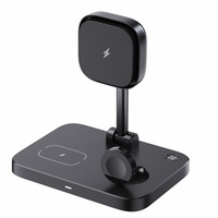 Nouveau Chargeur Magnétique Sans Fil 3-en-1 Pliable et Ajustable 18W pour Montre Connectée, Charge Rapide Type-C, Support Magnétique 2024