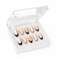 Ongles à presser artisanaux floraux en amande, design scintillant, ongles à presser de haute qualité, motif à pois, ongles à presser premium