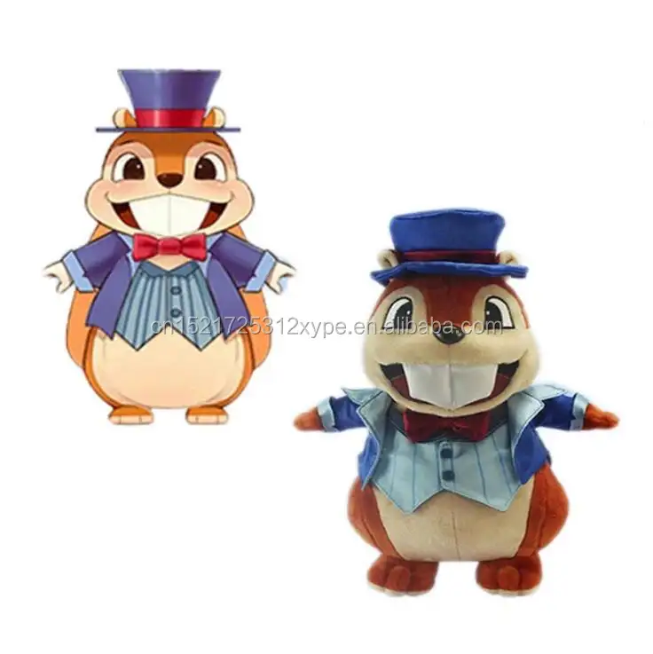 Gambar OEM Boneka Mainan Perusahaan Tupai Mewah Super Lembut Desain Kustom