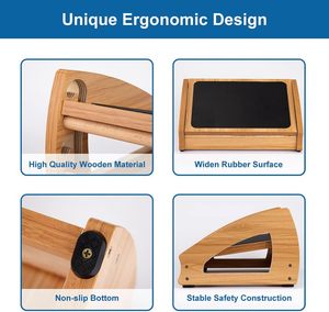 Taburete de madera ergonómico portátil para el hogar y la Oficina, reposapiés ajustable debajo del escritorio - Product Image 4