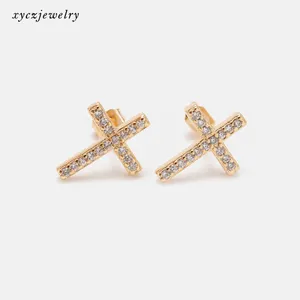 Fashion cross earrings stud earrings beautiful women accessories classic gold earrings