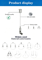 Kit de câble de suspension de sécurité personnalisable FENGMIN, câble en acier nickelé réglable avec pince de plafond pivotante pour intérieur/extérieur