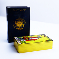 Cartes de tarot personnalisées avec bords dorés, boîte magnétique épaisse de qualité supérieure, design entièrement personnalisé pour la divination familiale, matériau papier