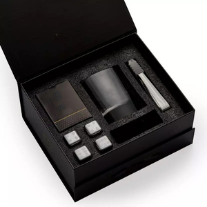 High Quality Ice Cube Whiskey Glass Gift Box Rigid Cardboard Packaging <b>Wine</b> Bottle Rock Whiskey Decanter Set Gift Box - Product Image 2