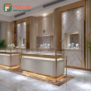 Sistema de Exhibición de Joyería de Diseño Minimalista, Vitrina de Vidrio con Marco de Madera para Mostrador de Centro Comercial - Product Image 5