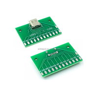 Módulo adaptador de asiento hembra, placa de prueba de medida de conducción de corriente, 24P, USB 3,1, PCB, TYPE-C