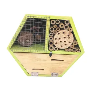 Outdoor insect house bee hotel Garden wooden bee and beneficial insect house Honey house bee hive