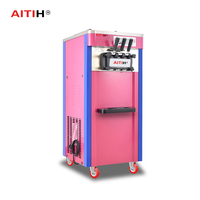 Machine à crème glacée molle d'acier inoxydable de dessus de table commerciale 3 saveurs automatiques 220V pour des magasins de dessert