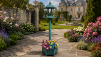 Mangeoire à oiseaux en plastique à longue perche, station d'alimentation décorative, jardinière, abri pour oiseaux sauvages, écologique, résistante aux intempéries, pour jardin et patio